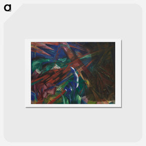 アートポストカード-Animal fates (the trees showed their rings, the animals their veins) - フランツ マルク Postcard.