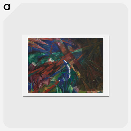 アートポストカード-Animal fates (the trees showed their rings, the animals their veins) - フランツ マルク Postcard.