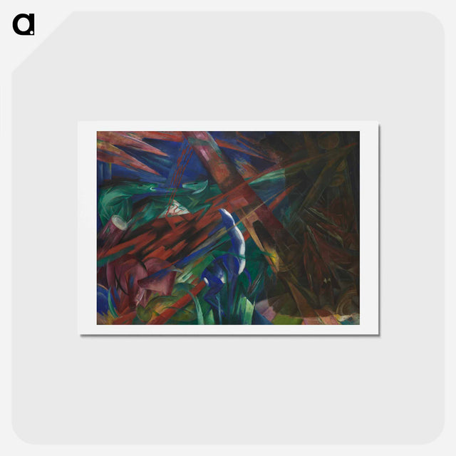 アートポストカード-Animal fates (the trees showed their rings, the animals their veins) - フランツ マルク Postcard.