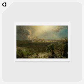 アートポストカード-Jerusalem from the Mount of Olives - フレデリック エドウィン チャーチ Postcard.