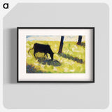 Black Cow in a Meadow - Georges Seurat Poster.