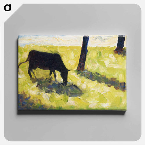 Black Cow in a Meadow - Georges Seurat Canvas.