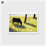 アートポストカード-Black Cow in a Meadow - ジョルジュ スーラ Postcard.