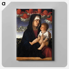 アートパネル-The Madonna of the Red Cherubs - ジョヴァンニ ベッリーニ Canvas.