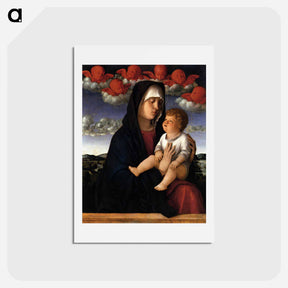 アートポストカード-The Madonna of the Red Cherubs - ジョヴァンニ ベッリーニ Postcard.