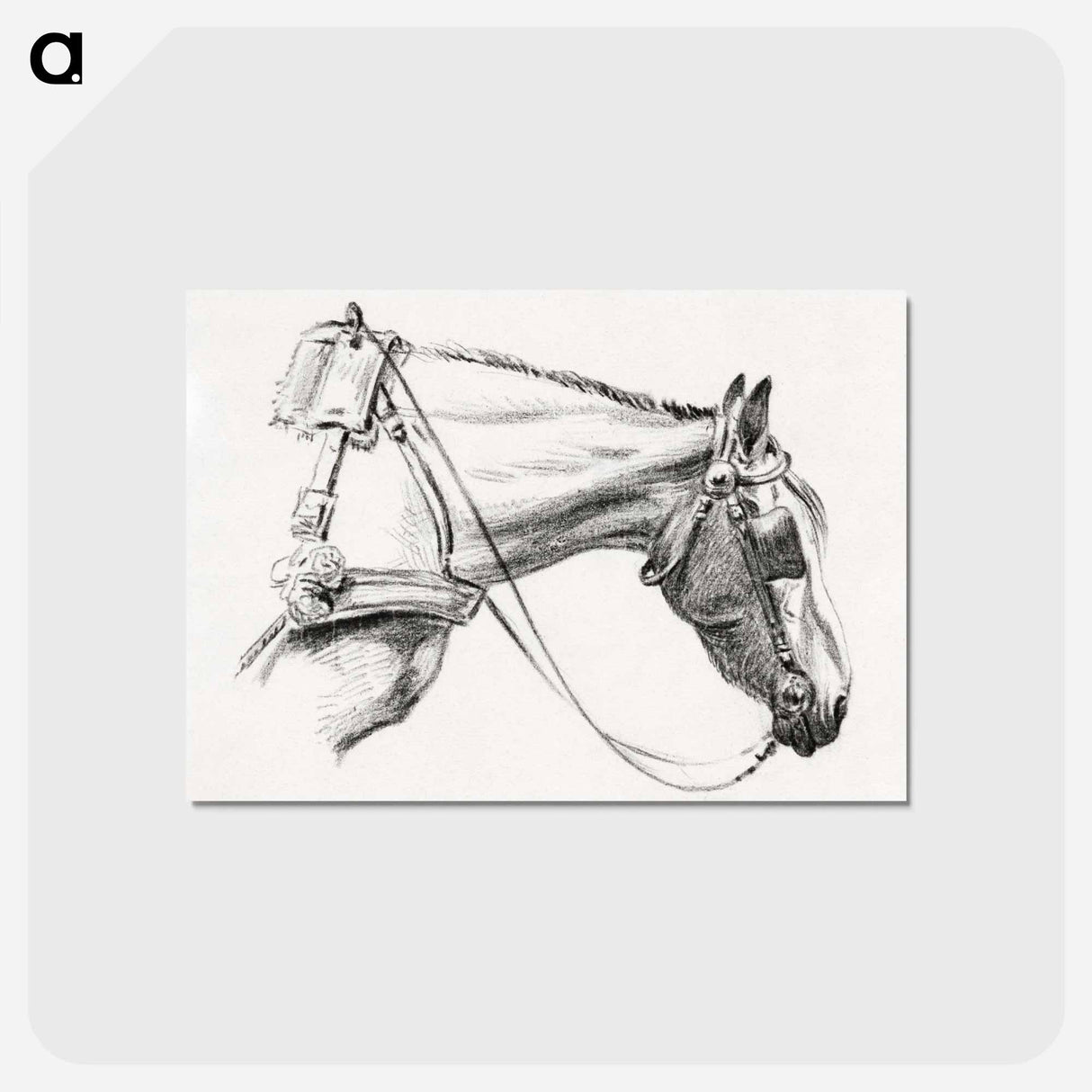 アートポストカード-Head of a horse - ジャン ベルナール Postcard.