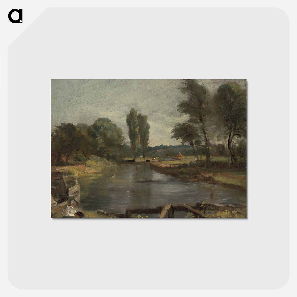 アートポストカード-Flatford Lock
 - ジョン コンスタブル Postcard.