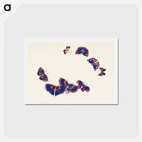 アートポストカード-Vintage butterfly - 神坂 雪佳 Postcard.