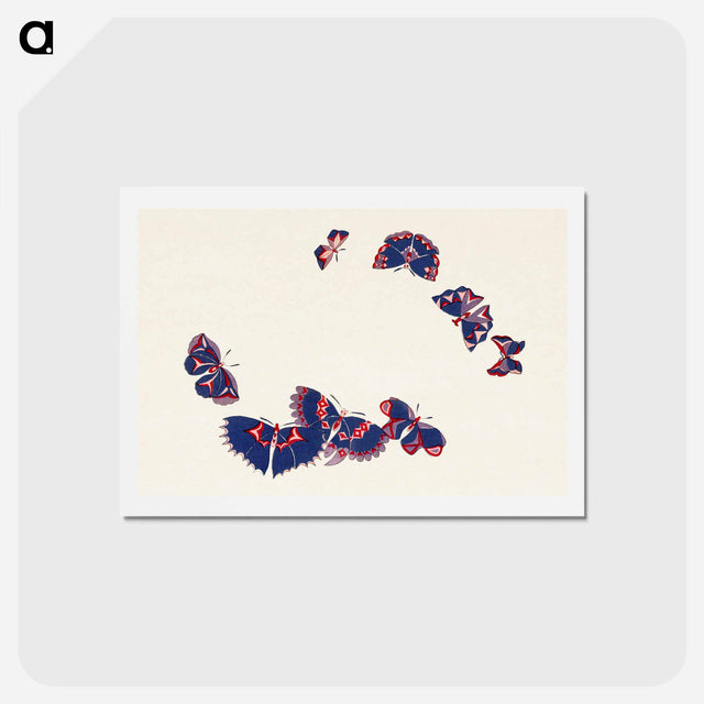 アートポストカード-Vintage butterfly - 神坂 雪佳 Postcard.