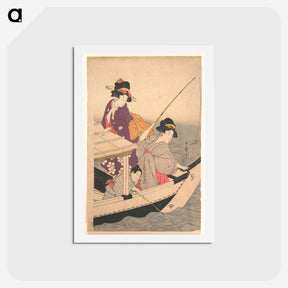アートポストカード-Fishing - 喜多川 歌麿 Postcard.