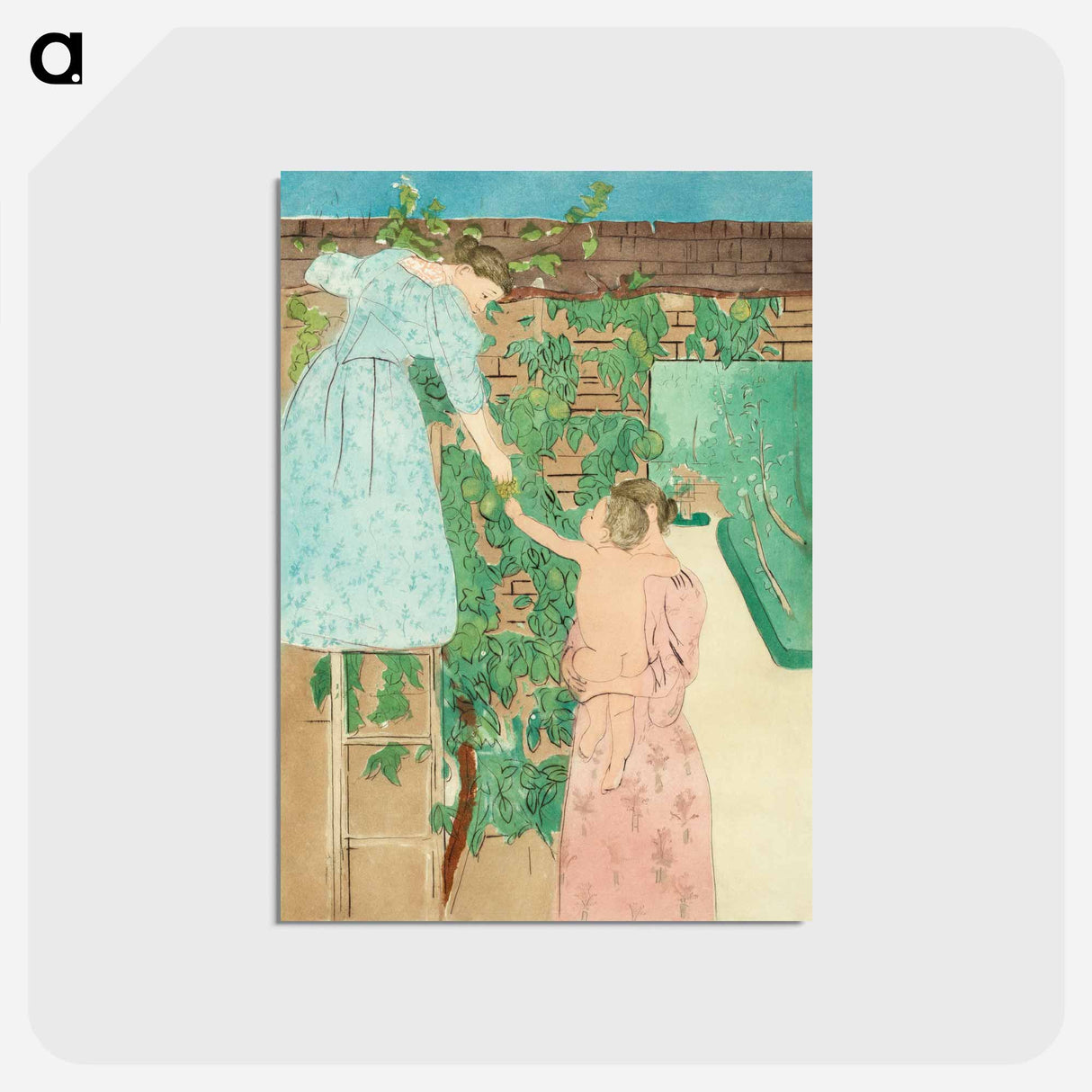 アートポストカード-Gathering Fruit - メアリー カサット Postcard.
