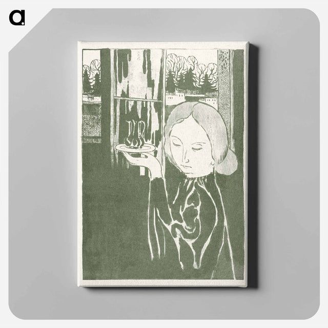 アートパネル-Woman with water jug on tray - モーリス ドニ Canvas.