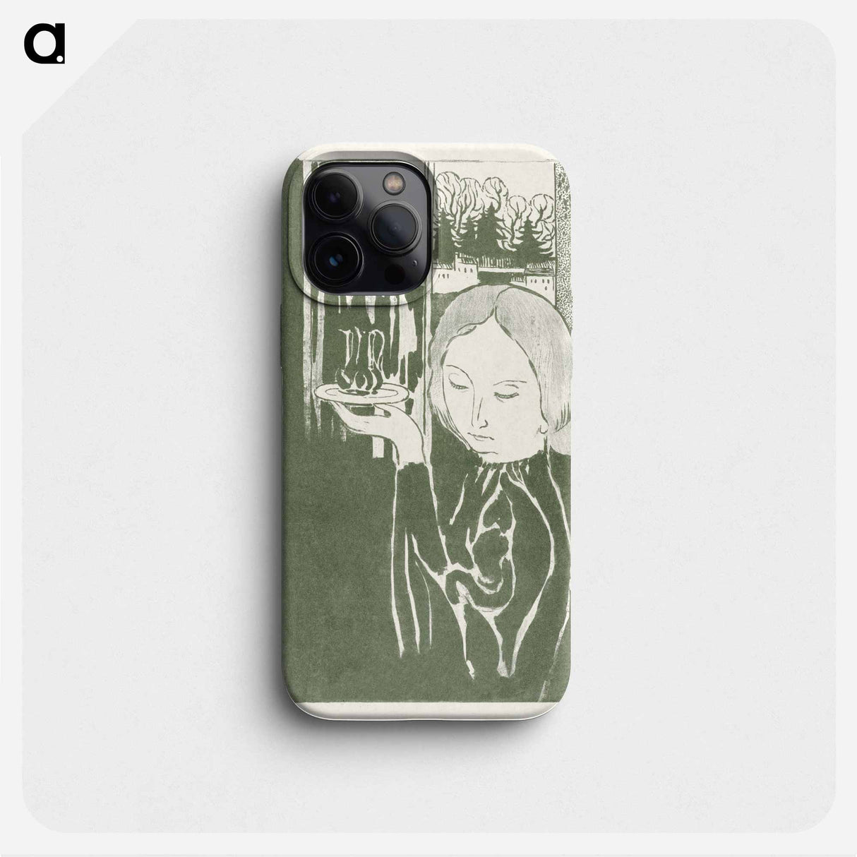 Woman with water jug on tray - モーリス ドニ Phone Case.