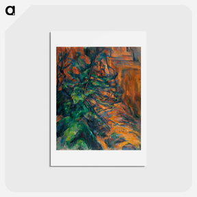 アートポストカード-Rocks and branches - ポール セザンヌ Postcard.