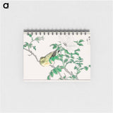 アートメモ帳-Brown-eared Bulbul and Rosa Rugosa
 - 鳥類図鑑 Memo.