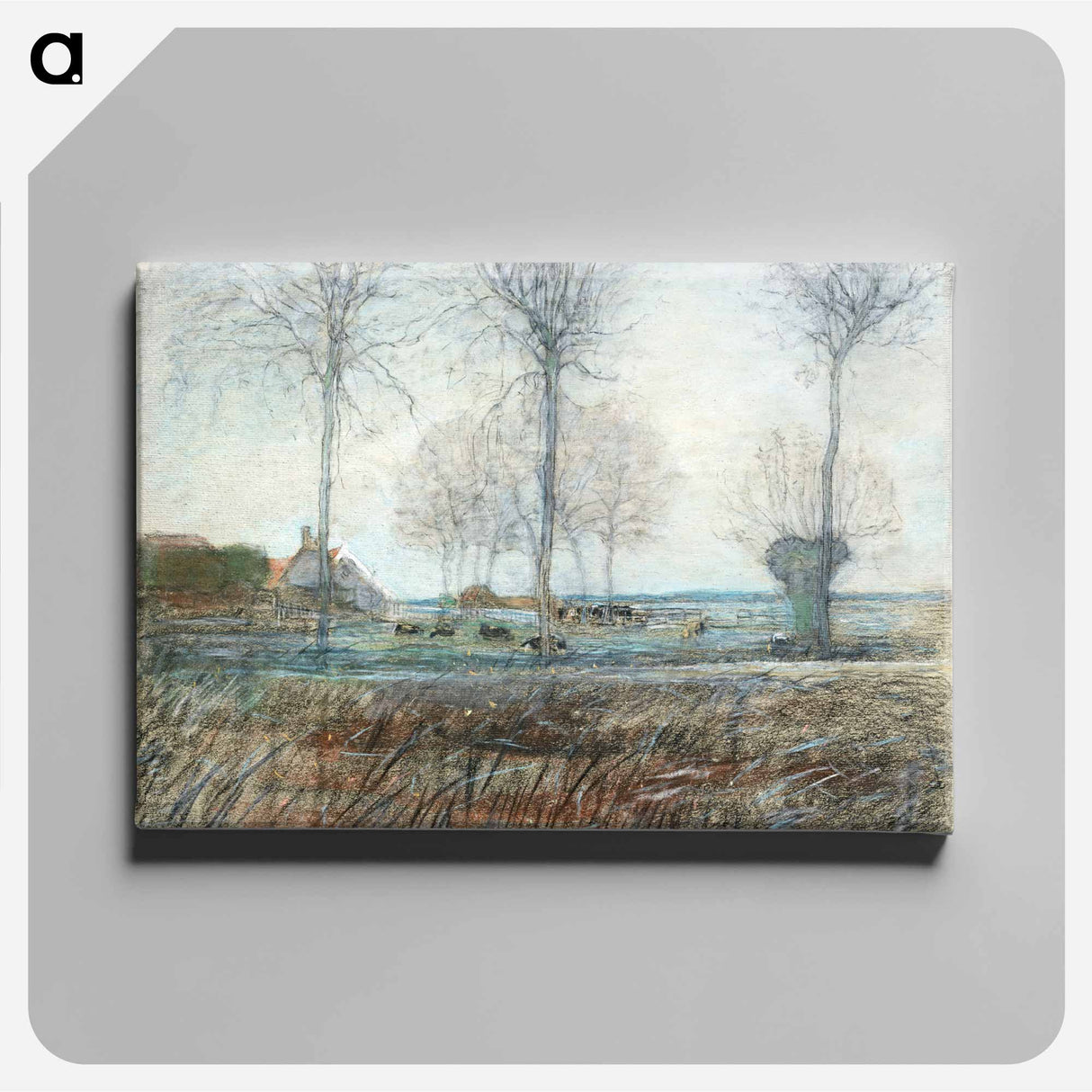 Composition with Large Blue Plane, Red, Black, Yellow, and Gray - Piet Mondrian Canvas.