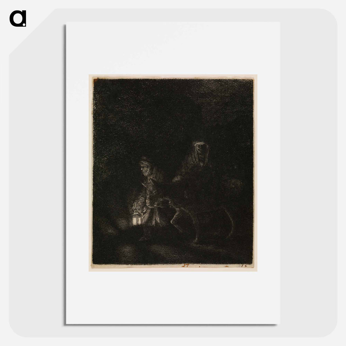 The Flight into Egypt - Rembrandt van Rijn Poster.