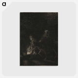 アートポストカード-The Flight into Egypt - レンブラント ファン レイン Postcard.