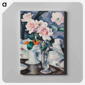 アートパネル-Pink Roses in a Glass Vase
 - セントルイス美術館 Canvas.