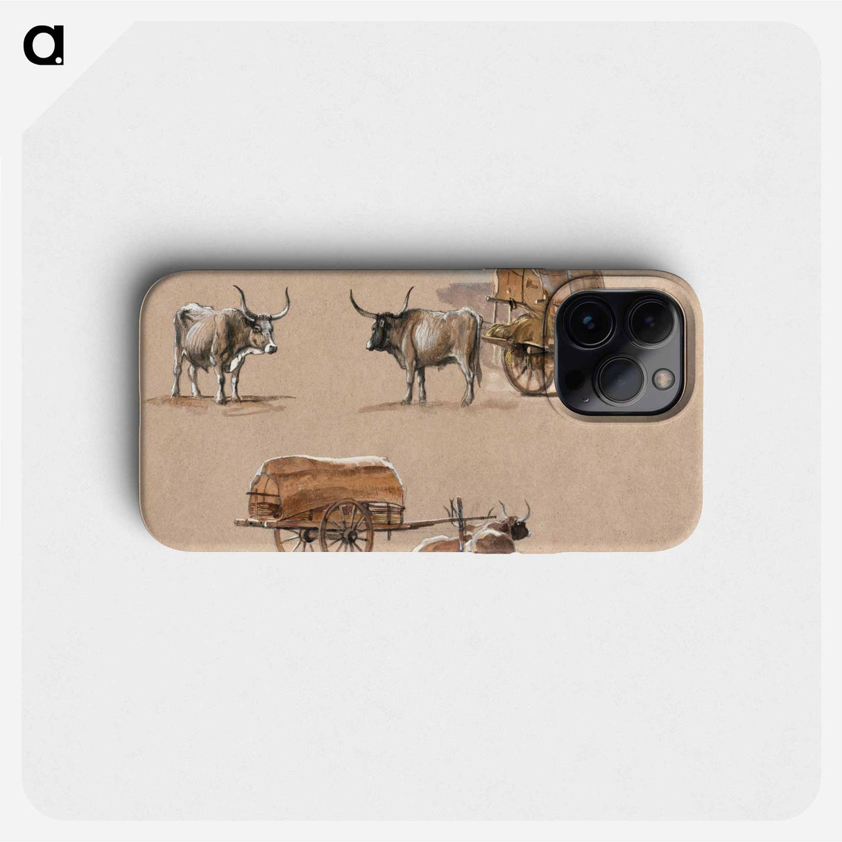 Oxcarts, Italy - Samuel Coleman Phone Case.