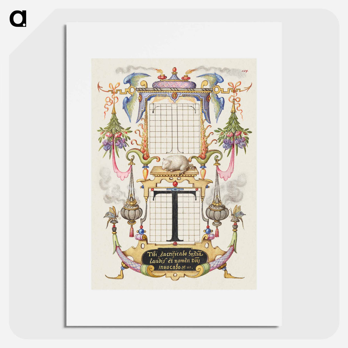 アートポスター-Guide for Constructing the Letter T from Mira Calligraphiae Monumenta
 - 書道のお手本 Poster.