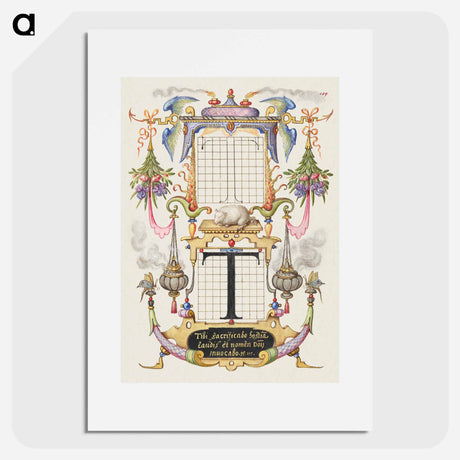 アートポスター-Guide for Constructing the Letter T from Mira Calligraphiae Monumenta
 - 書道のお手本 Poster.