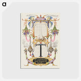 アートポストカード-Guide for Constructing the Letter T from Mira Calligraphiae Monumenta
 - 書道のお手本 Postcard.