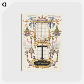 アートポストカード-Guide for Constructing the Letter T from Mira Calligraphiae Monumenta
 - 書道のお手本 Postcard.
