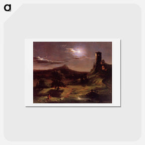 アートポストカード-Moonlight - トーマス コール Postcard.