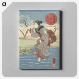 アートパネル-De Ide Tama rivier in de provincie Yamashiro - 歌川 国芳 Canvas.