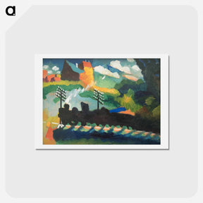 アートポストカード-Railroad at Murnau - ワシリー カンディンスキー Postcard.
