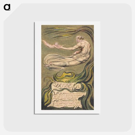 アートポストカード-The First Book of Urizen, Plate 2(b) - ウィリアム ブレイク Postcard.