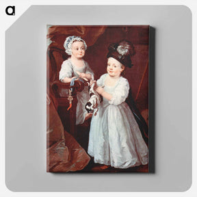 アートパネル-Portrait of Lady Mary Grey and Lord George Grey - ウィリアム ホガース Canvas.