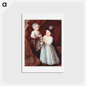 アートポストカード-Portrait of Lady Mary Grey and Lord George Grey - ウィリアム ホガース Postcard.