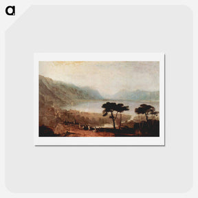 アートポストカード-The Lake Geneva seen from Montreux - ウィリアム ターナー Postcard.
