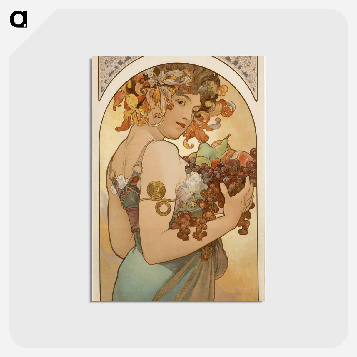 アートポストカード-Fruit - アルフォンス ミュシャ Postcard.