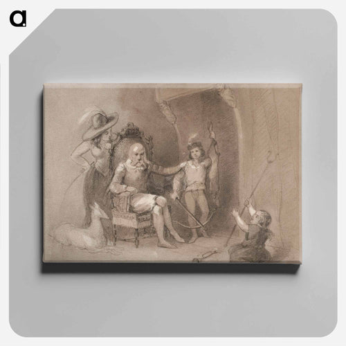 Vanha mies istumassa karmituolissa takan edessä - アンダース エクマン Canvas.