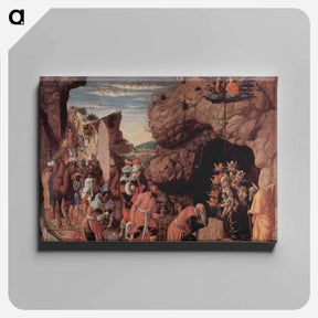 アートパネル-Adoration of the Magi, central panel from the Altarpiece - アンドレア マンテーニャ Canvas.