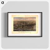 The City of Washington birds-eye view from the Potomac-looking north - アンティーク地図 Poster.