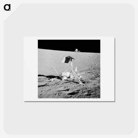 アートポストカード-NASA Spacecrafts on the Moon - アポロ月面着陸 Postcard.