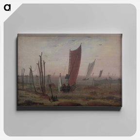 アートパネル-Ships sailing off in the morning - カスパー ダーヴィト フリードリヒ Canvas.