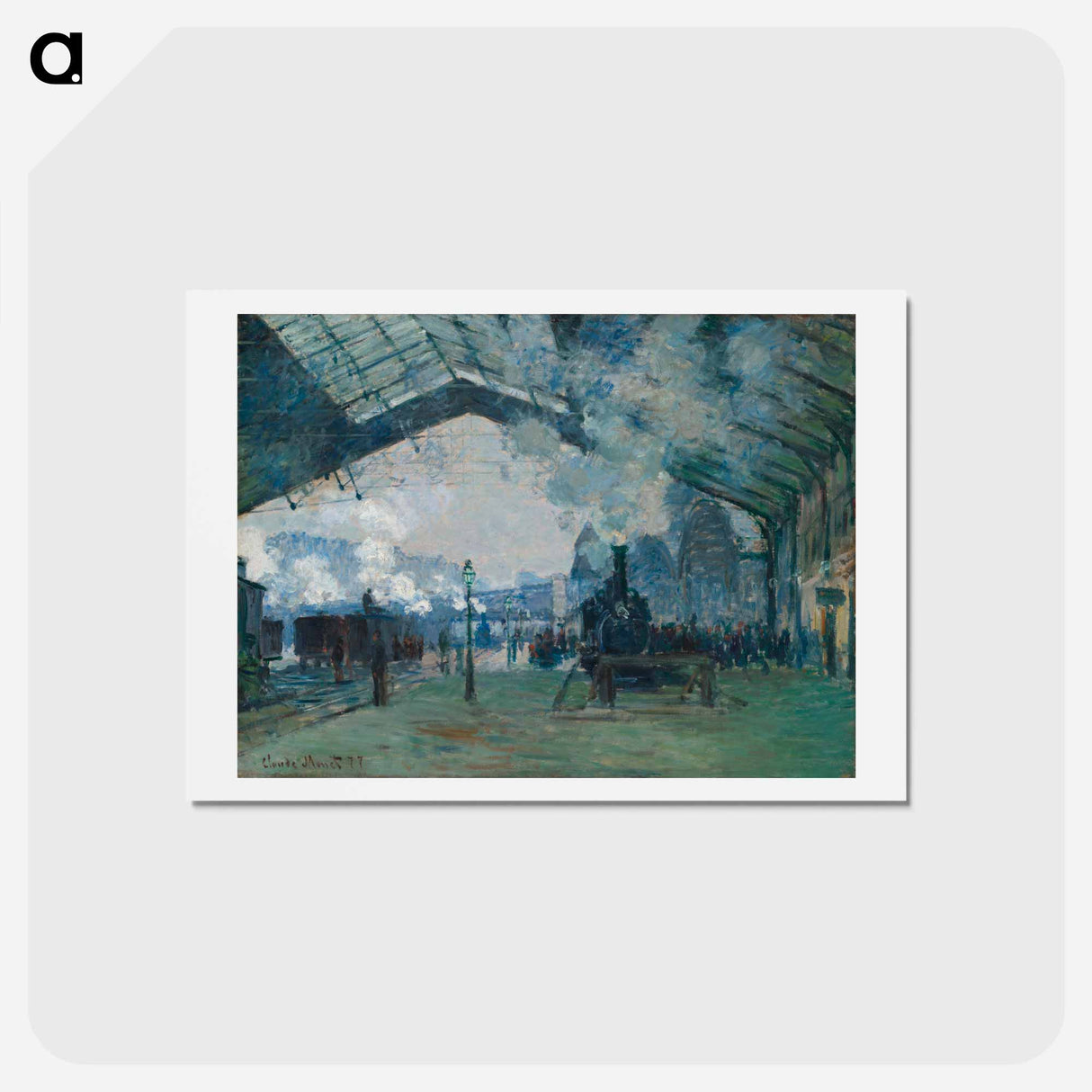 アートポストカード-Arrival of the Normandy Train, Gare Saint-Lazare - クロード モネ Postcard.