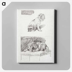 アートパネル-Sitting and Lying Dog
 - コルネリス プロース ファン アムステル Canvas.