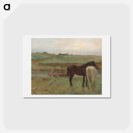 アートポストカード-Horse in a Meadow - エドガー ドガ Postcard.