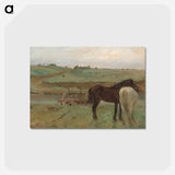 アートポストカード-Horse in a Meadow - エドガー ドガ Postcard.