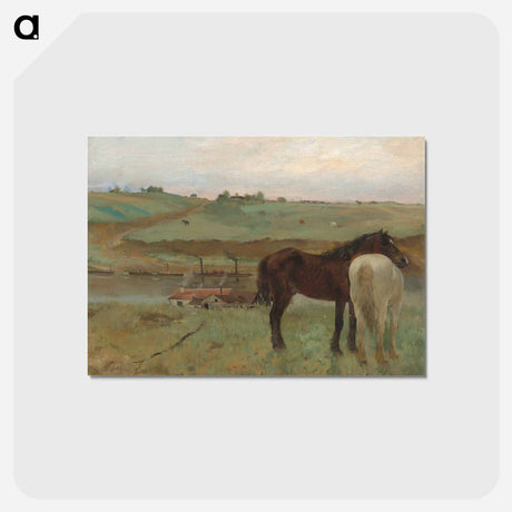 アートポストカード-Horse in a Meadow - エドガー ドガ Postcard.