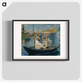 アートポスター-Claude Monet Painting in his Studio - エドゥアール マネ Poster.