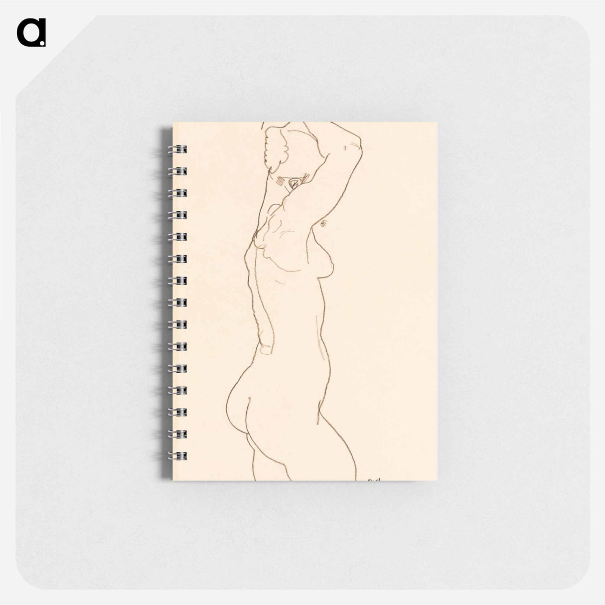 Standing Nude, Facing Right - エゴン シーレ Memo.