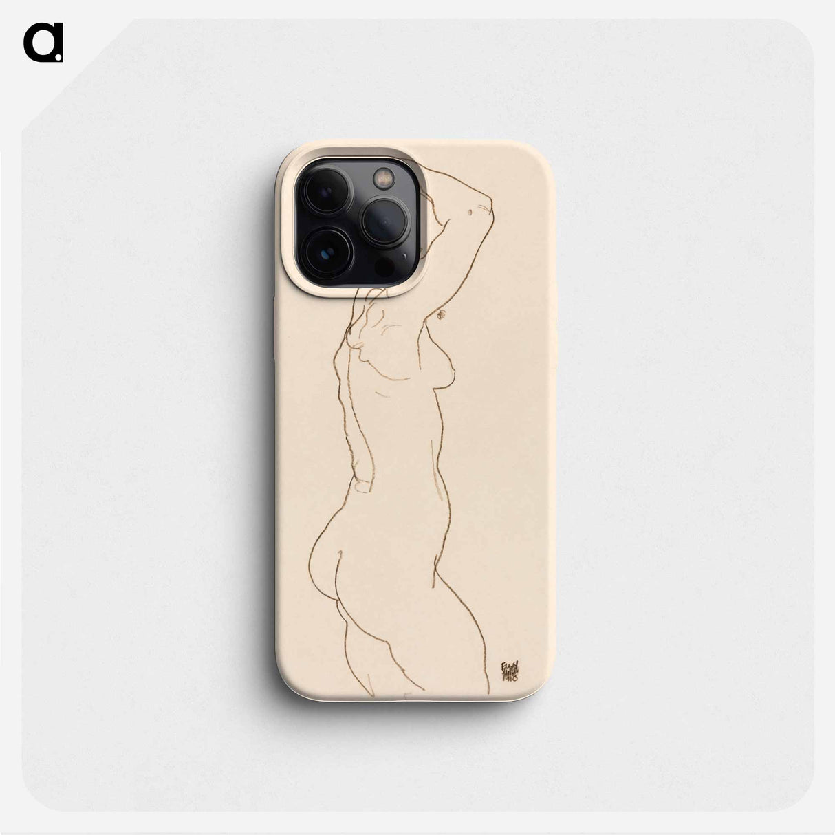 Standing Nude, Facing Right - エゴン シーレ Phone Case.