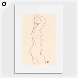 Standing Nude, Facing Right - Egon Schiele Poster.